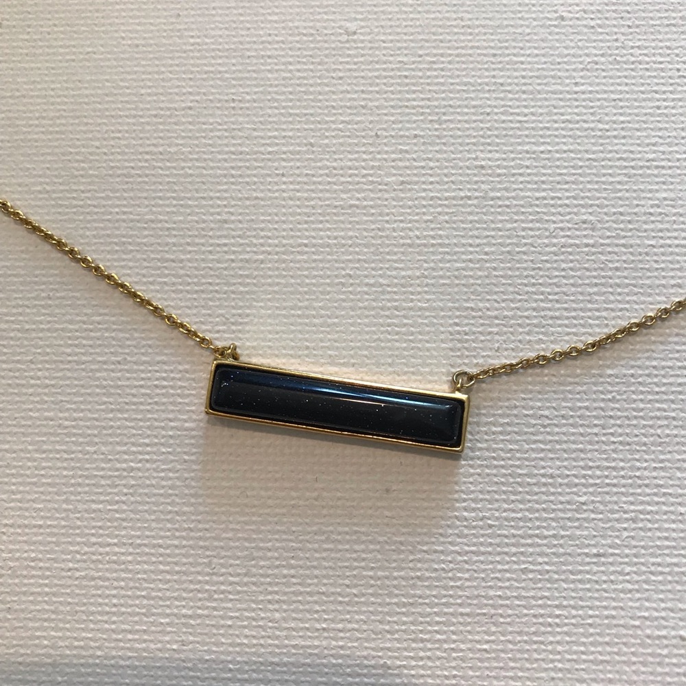 Navy Blue Bar Necklace